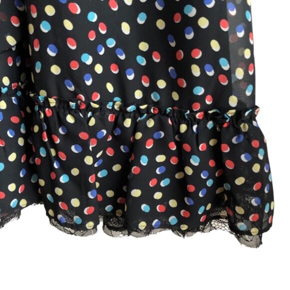 Sangria Polka Dot Dress Size 16W Lace Flutter Sleeve - Picture 8 of 16